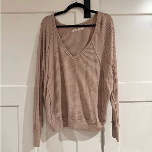 We The Free Textured Knit Top in Beige‎
